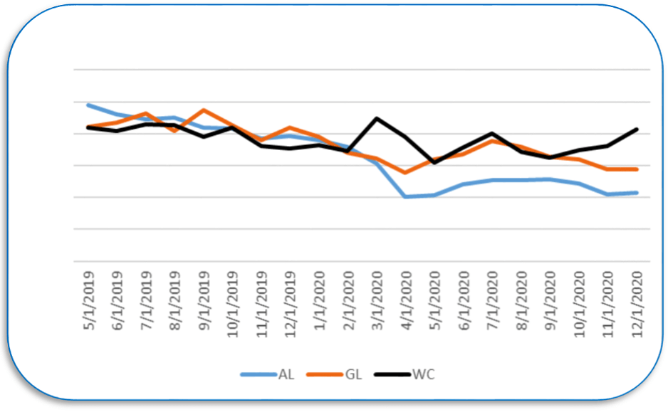 2019-2020 Incident Volume by Line of Coverage